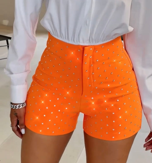 Orange Bling Shorts