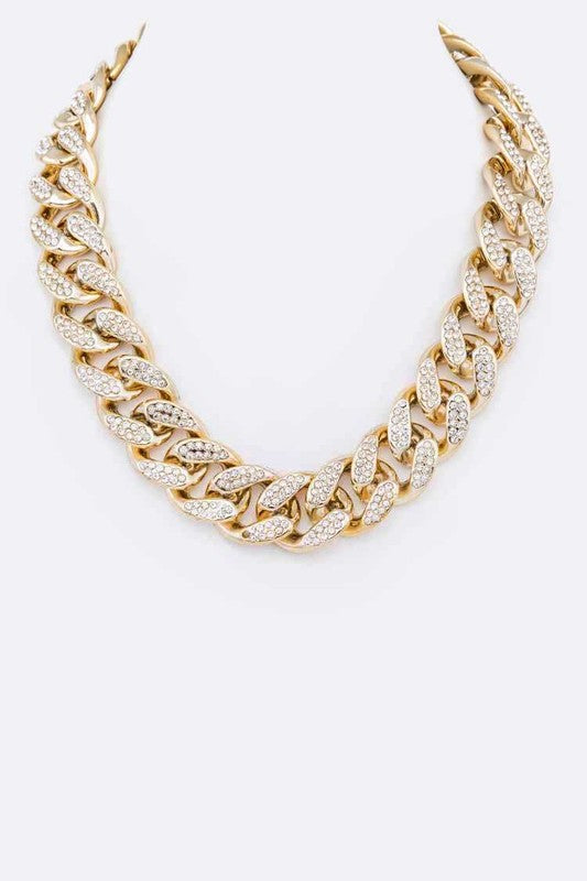 Crystal Pave Chunky Chain Necklace